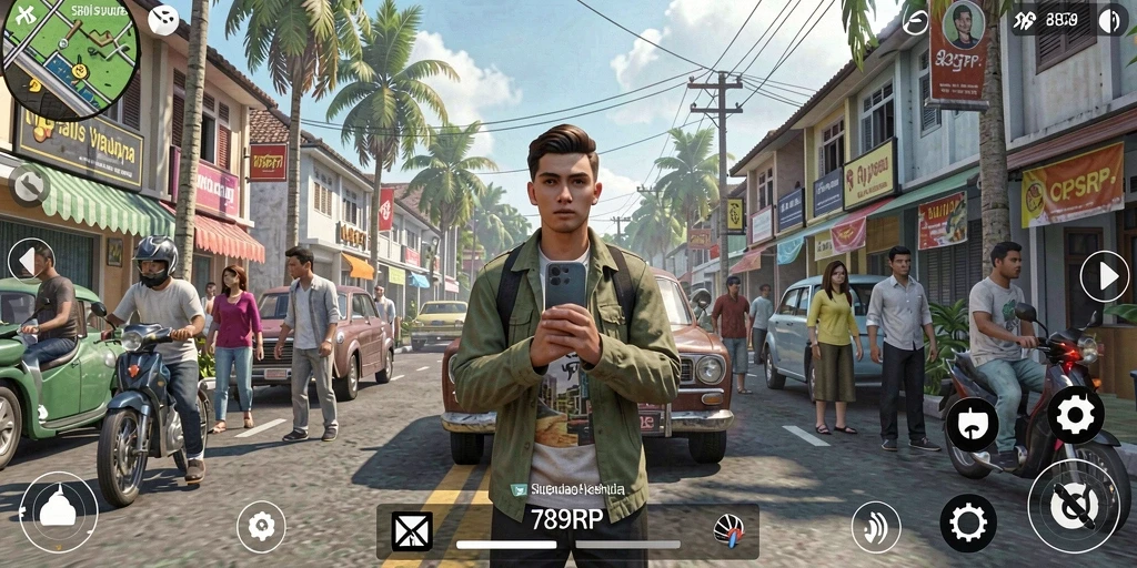 Tampilan gameplay 789RP yang menarik dengan interaksi karakter.