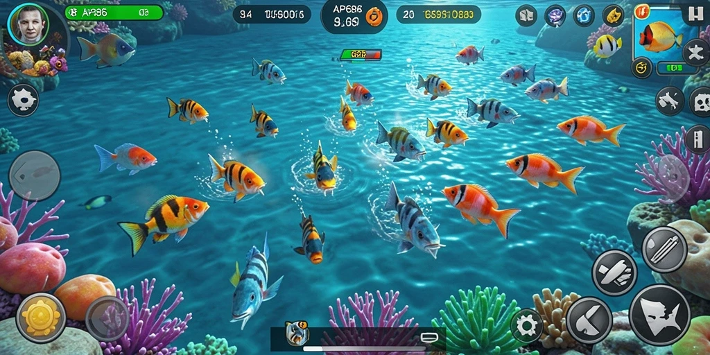 Tampilan gameplay Tembak Ikan yang seru dan interaktif.