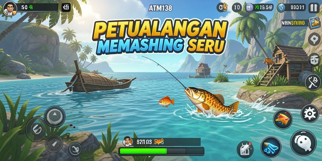 Screenshot gameplay <strong>ATM138</strong> menampilkan aksi memancing yang mendebarkan.