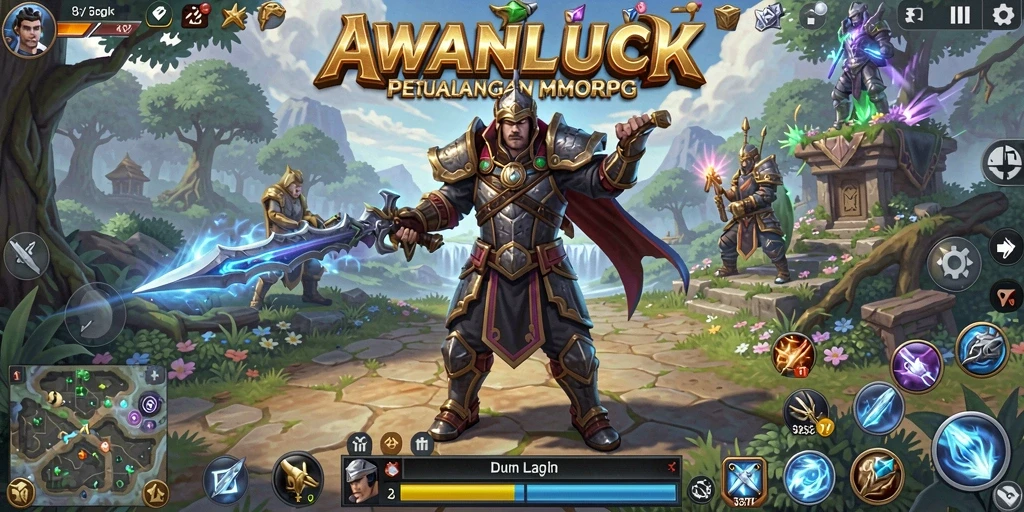 Tampilan gameplay <strong>AWANLUCK</strong> yang menakjubkan dan penuh aksi mendebarkan.