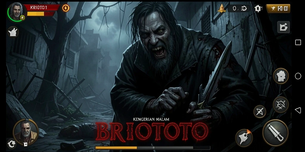 Tangkapan layar BRIOTOTO menampilkan momen menegangkan saat berhadapan dengan makhluk menyeramkan.