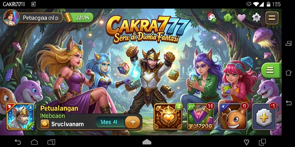 Screenshot gameplay CAKRA777 dengan pemandangan menakjubkan dan aksi seru.