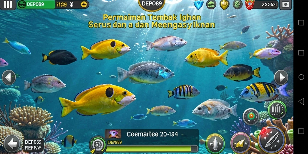 Tampilan gameplay seru dari DEPO89 saat menangkap ikan.