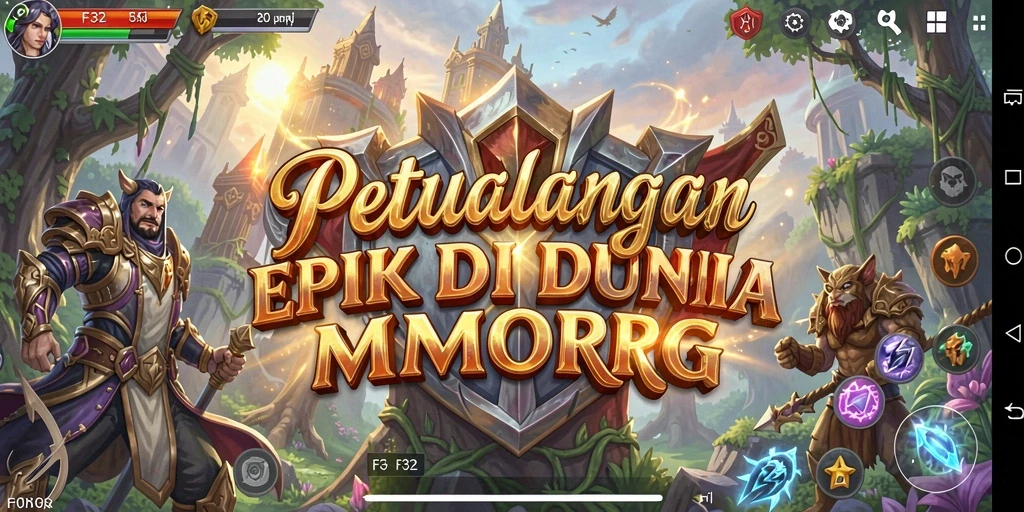 Screenshot menampilkan gameplay seru dan interaksi pemain di dunia MMORPG F32.