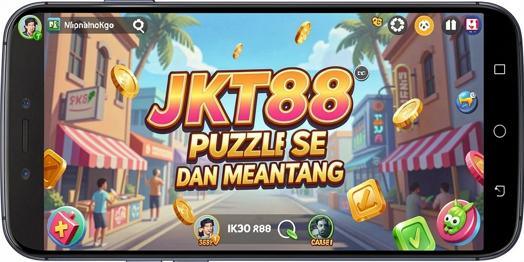 Tampilan gameplay Puzzle JKT88 yang menarik dan penuh warna.