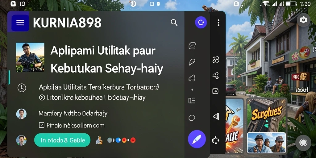 Screenshot menunjukkan antarmuka KURNIA898 dengan fitur-fitur Utilitas.