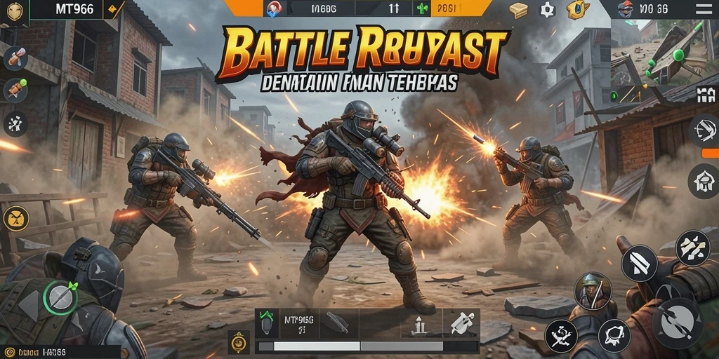 Gameplay MT966 yang mendebarkan dalam pertempuran Battle Royale.