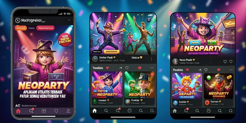 Tampilan antarmuka menyenangkan dan intuitif dari NEOPARTY.