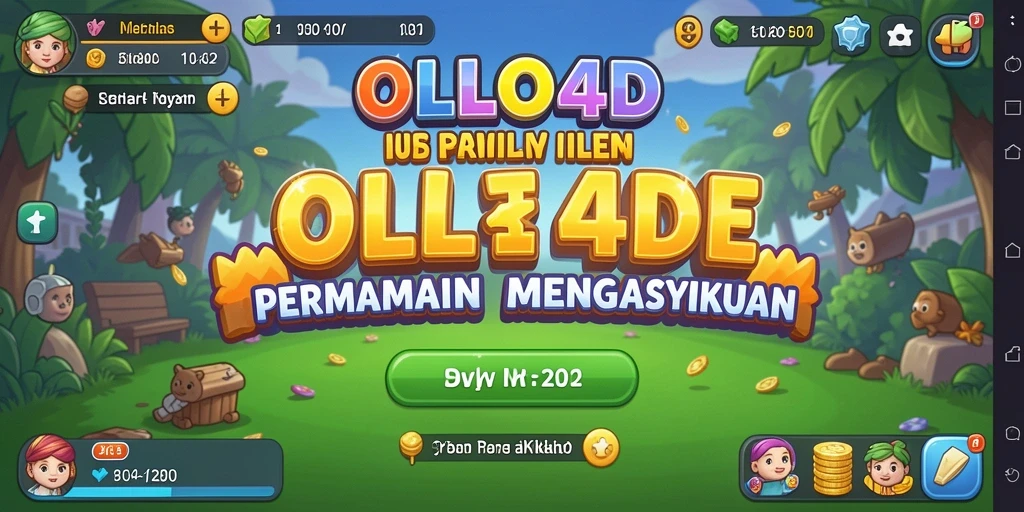 Tangkapan layar utama OLLO4D menampilkan pemain sedang mengumpulkan sumber daya dalam permainan Idle.