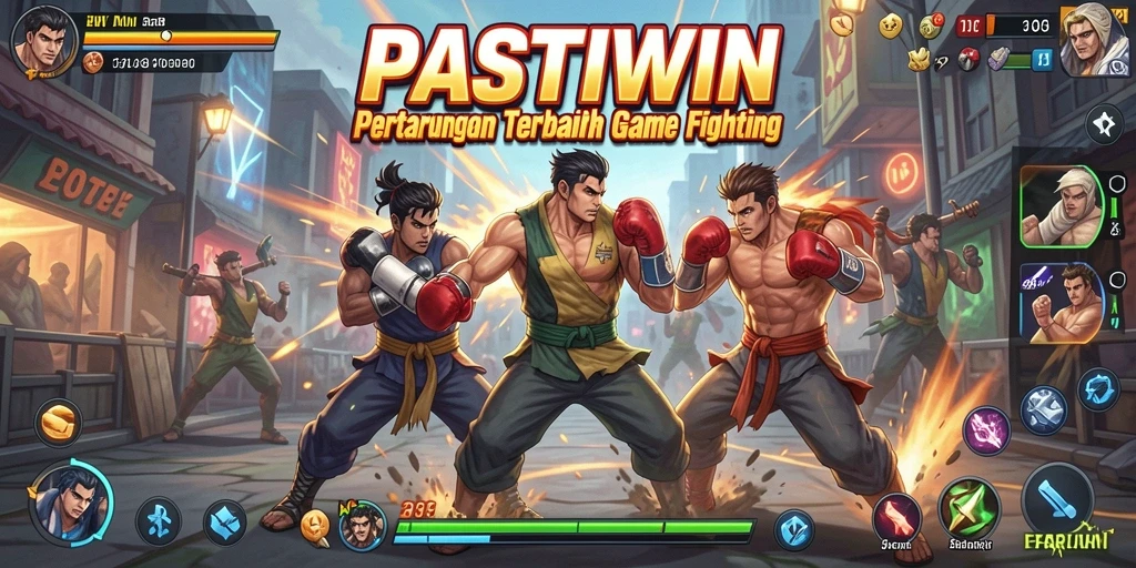 Tampilan gameplay seru dan dinamis dalam pertarungan PASTIWIN.