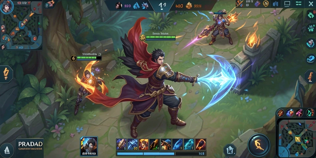 Tampilan gameplay seru dalam PRADA4D dengan pertarungan intens.