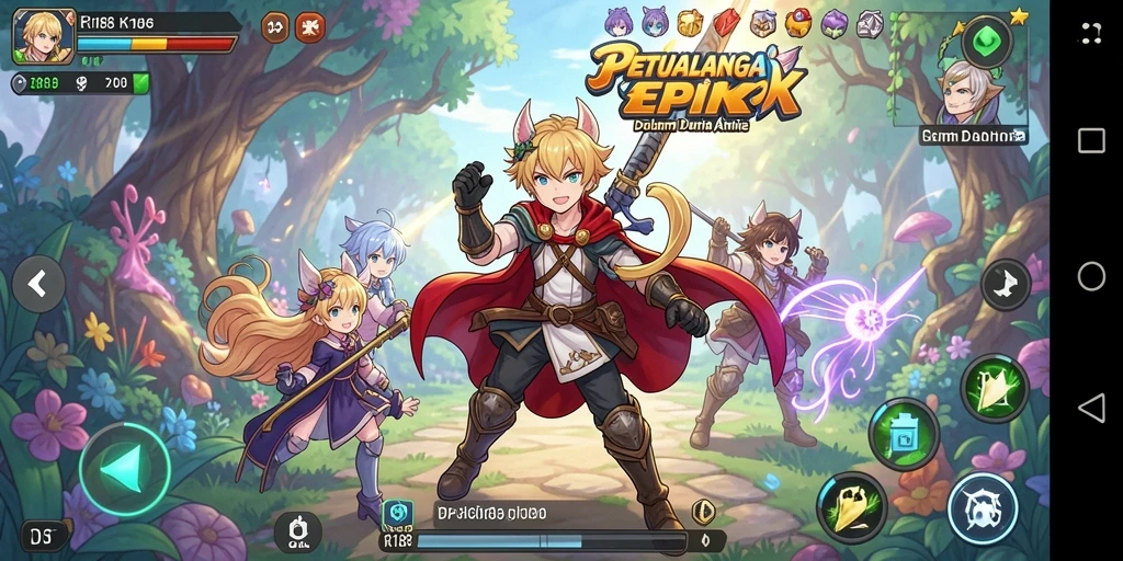 Tampilan gameplay <strong>RI188</strong> yang penuh aksi dalam dunia Anime.