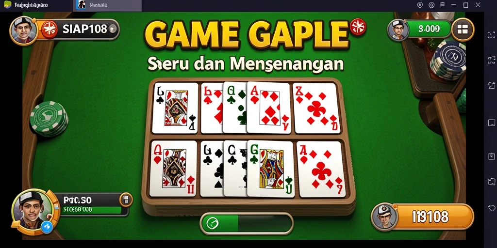 Gameplay seru SIAP108 saat bermain Gaple dengan teman.