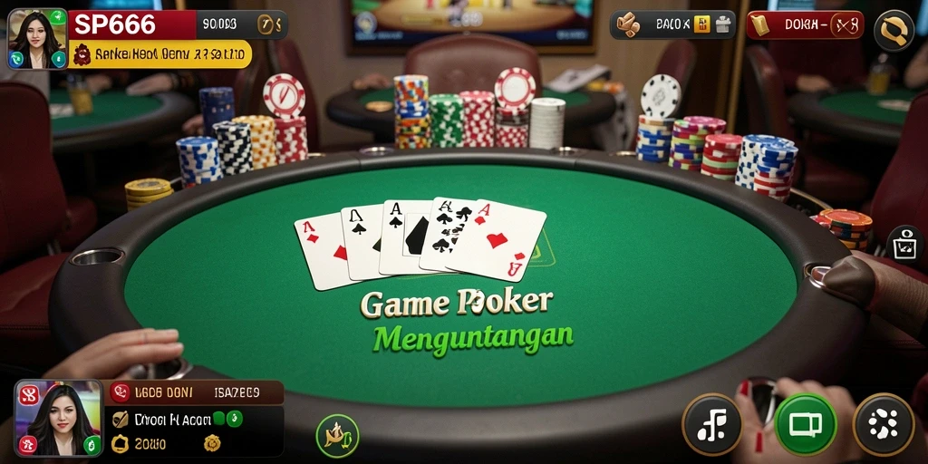 Tampilan gameplay seru dari SP666 saat bermain Poker.