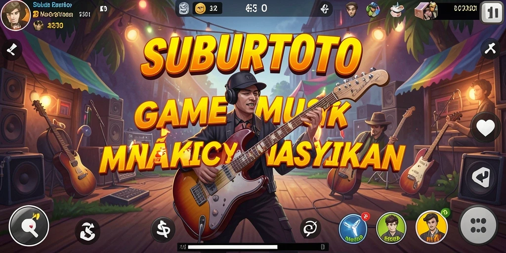 Screenshot SUBURTOTO menampilkan gameplay musik yang seru dan dinamis.